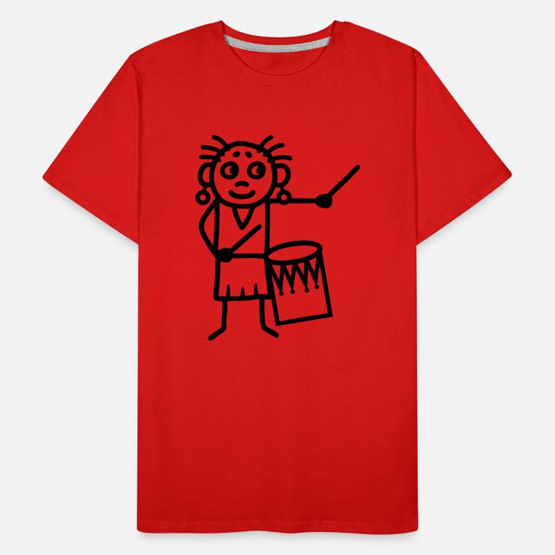 Frau mit Surdo Männer Premium Bio T-Shirt