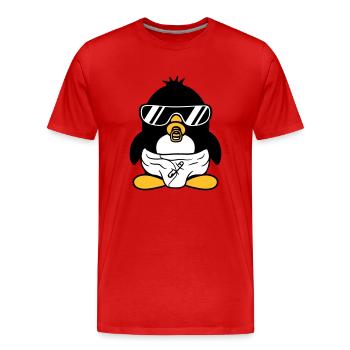 pinguin baby kind schnuller windel sonnenbrille lu - Männer Premium Bio T-Shirt - Rot - Vorne - Damien (186cm)