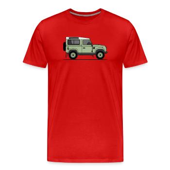 Verteidiger 90 - Männer Premium Bio T-Shirt - Rot - Vorne - Damien (186cm)