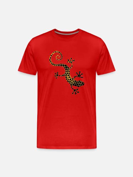 Panther-Eidechse - Männer Premium Bio T-Shirt - Rot