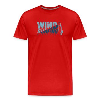 WINDSURFING BLEU planche à voile - T-shirt bio Premium Homme - rouge - Devant - Damien (186cm)