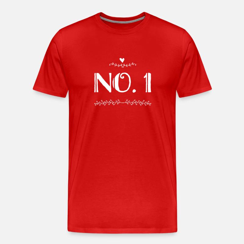 No. 1 - Männer Premium Bio T-Shirt - Rot