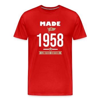 MADE IN 1958 Geburtstagsgeschenk 63 Jahre - Männer Premium Bio T-Shirt - Rot - Vorne - Damien (186cm)