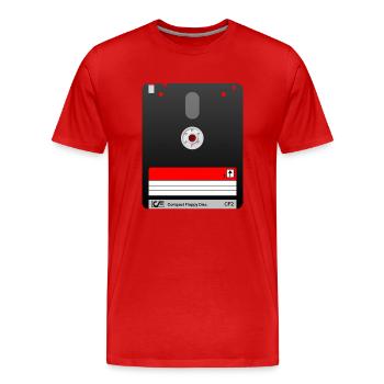 Amstrad 3" floppy disk – Retro Tech 01 symbol - Men's Premium Organic T-Shirt - red - Front - Damien (186cm)