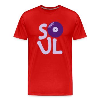 Musique Vinyle Soul - T-shirt bio Premium Homme - rouge - Devant - Damien (186cm)