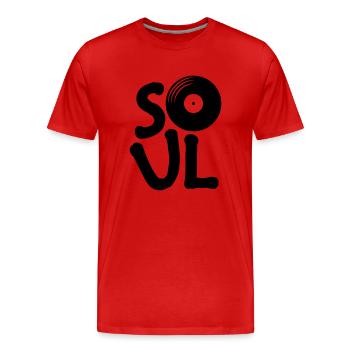 Enregistrer de la musique soul - T-shirt bio Premium Homme - rouge - Devant - Damien (186cm)