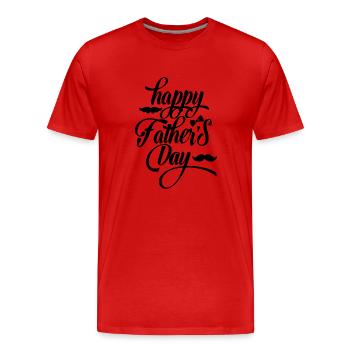 HAPPY FATHERS DAY BLACK - Men's Premium Organic T-Shirt - red - Front - Damien (186cm)