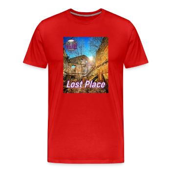 Lost Place Forge - Men's Premium Organic T-Shirt - red - Front - Damien (186cm)