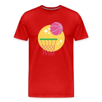 Basketball Hoop Design - Men's Premium Organic T-Shirt - red - Front - Damien (186cm)