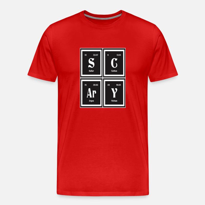 Scary - Periodensystem der Elemente - Männer Premium Bio T-Shirt - Rot