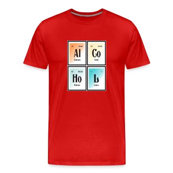 | de l’alcool Tableau périodique des éléments - T-shirt bio Premium Homme - rouge - Devant - Damien (186cm)