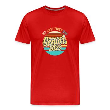 My Last First Day Senior Class of 2023 - Men's Premium Organic T-Shirt - red - Front - Damien (186cm)