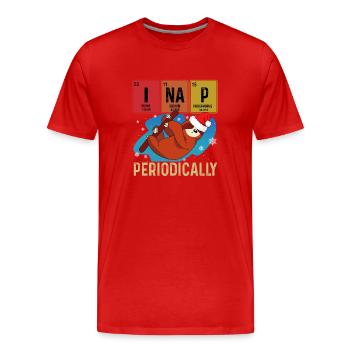 I Nap periodically funny science sloths lovers - Männer Premium Bio T-Shirt - Rot - Vorne - Damien (186cm)