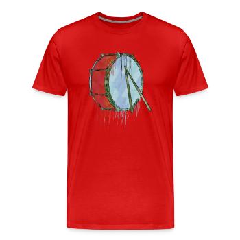 encre de tambour - T-shirt bio Premium Homme - rouge - Devant - Damien (186cm)