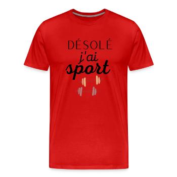 SPORT - T-shirt bio Premium Homme - rouge - Devant - Damien (186cm)