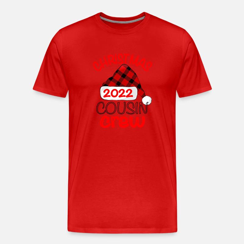 Christmas Cousin Crew - Männer Premium Bio T-Shirt - Rot