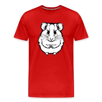 Hamster süß Tier Nagetier Tiere lustig Haustier 10 - Männer Premium Bio T-Shirt - Rot - Vorne - Damien (186cm)