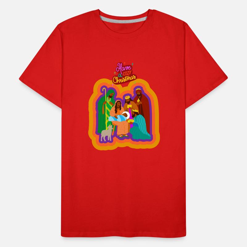 Weihnachtskrippe Männer Premium Bio T-Shirt