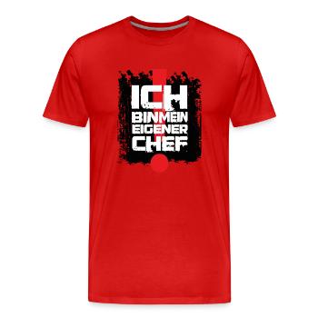 Ich bin mein eigener Chef. Selbstständig. - Männer Premium Bio T-Shirt - Rot - Vorne - Damien (186cm)