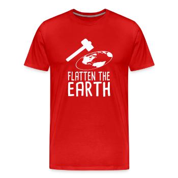 Flatten The Earth - Männer Premium Bio T-Shirt - Rot - Vorne - Damien (186cm)
