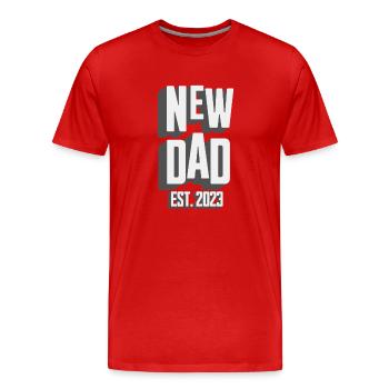 Werdender Vater Papa 2023 New Father Dad Daddy - Männer Premium Bio T-Shirt - Rot - Vorne - Damien (186cm)