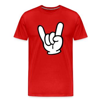Jupe Main - T-shirt bio Premium Homme - rouge - Devant - Damien (186cm)