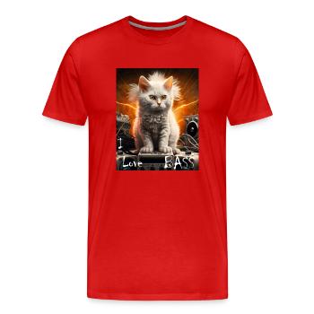 i love bass 2 - Männer Premium Bio T-Shirt - Rot - Vorne - Damien (186cm)