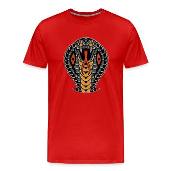 old school tattoo stil cobra schlange - Männer Premium Bio T-Shirt - Rot - Vorne - Damien (186cm)