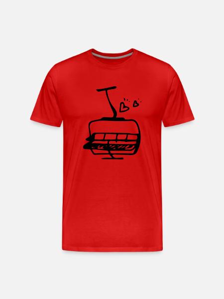 Télésiège Ski Ski - T-shirt bio Premium Homme - rouge
