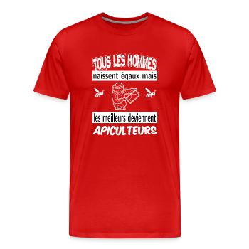 les meilleurs deviennent apiculteurs - T-shirt bio Premium Homme - rouge - Devant - Damien (186cm)