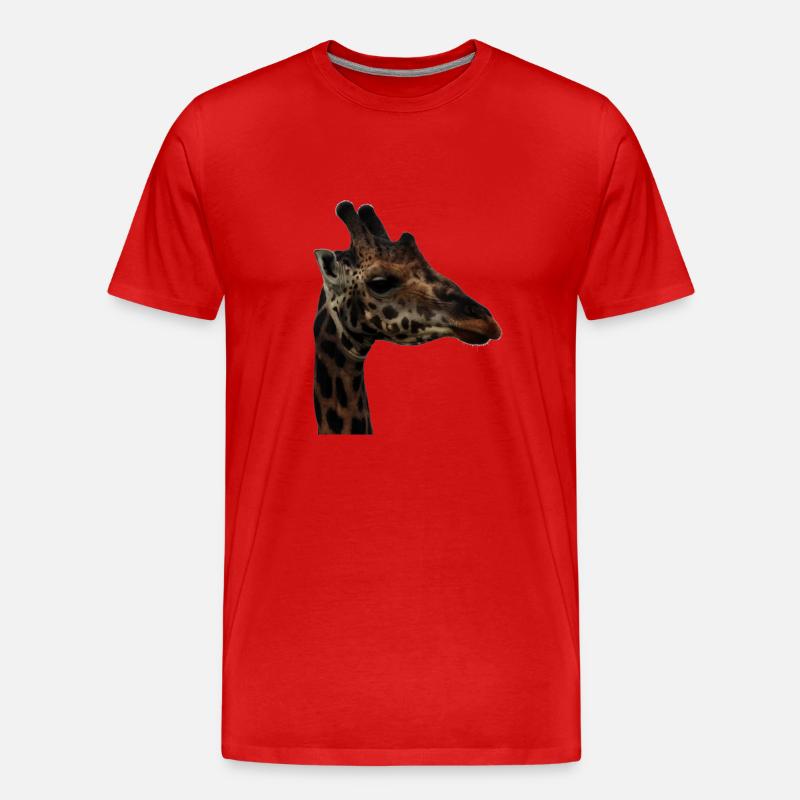 Porträt einer Giraffe - Männer Premium Bio T-Shirt - Rot
