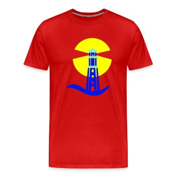 phare - T-shirt bio Premium Homme - rouge - Devant - Damien (186cm)