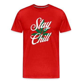 Stay Chill Marijuana - T-shirt bio Premium Homme - rouge - Devant - Damien (186cm)