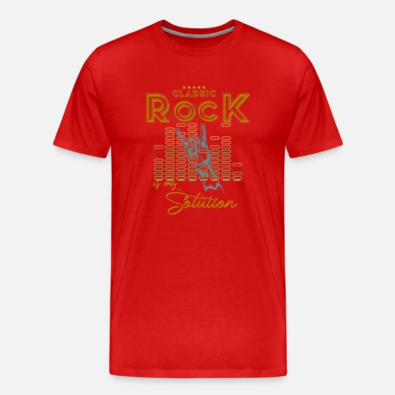 Classic Rock is my Solution! - Männer Premium Bio T-Shirt - Rot