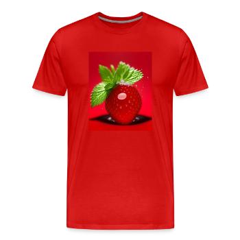 Fraise - T-shirt bio Premium Homme - rouge - Devant - Damien (186cm)
