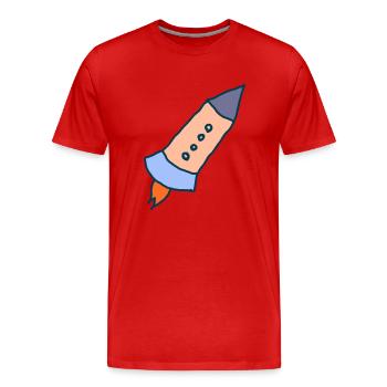 Départ vers de nouveaux mondes - T-shirt bio Premium Homme - rouge - Devant - Damien (186cm)