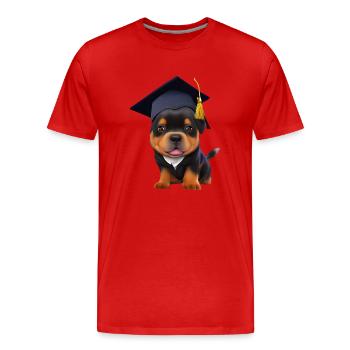 Bachelor Rottweiler Graduation Study Dogs - Men's Premium Organic T-Shirt - red - Front - Damien (186cm)