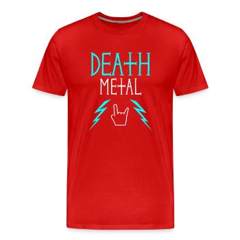Musique death metal - T-shirt bio Premium Homme - rouge - Devant - Damien (186cm)