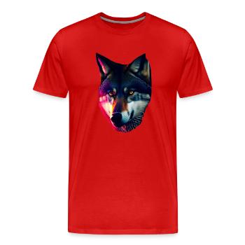 Loup - T-shirt bio Premium Homme - rouge - Devant - Damien (186cm)