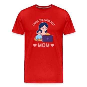 Muttertag Stolzes Design - Männer Premium Bio T-Shirt - Rot - Vorne - Damien (186cm)