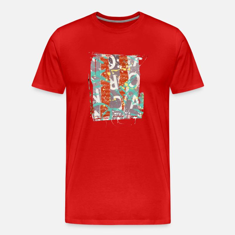 Zeitungsausschnitte Scrapbook Zeitschriften Alphabet Code - Männer Premium Bio T-Shirt - Rot