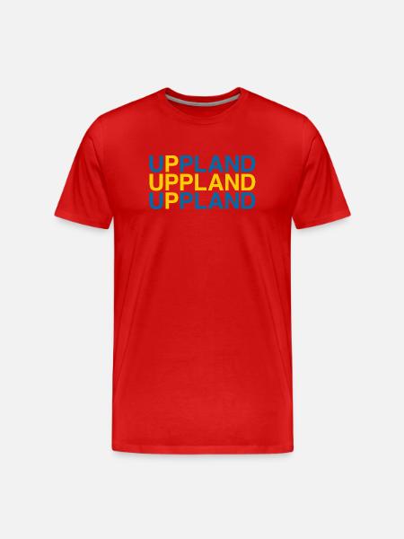 UPPLAND Sverige Sverige Sverige Flagga - Organic T-shirt Ekologisk premium-T-shirt herr - röd