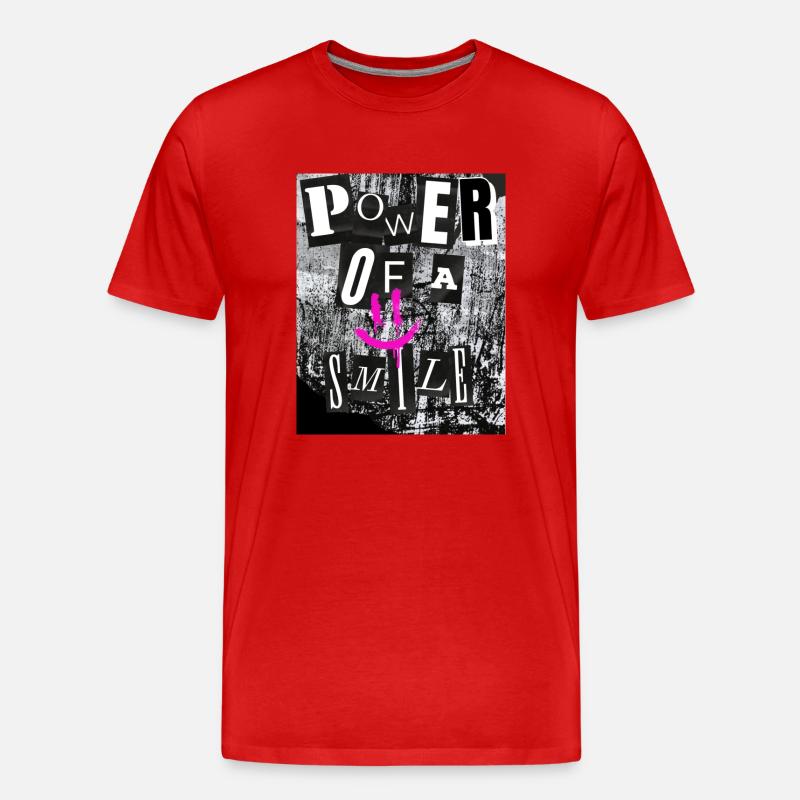 Die Kraft eines Lächelns - Männer Premium Bio T-Shirt - Rot