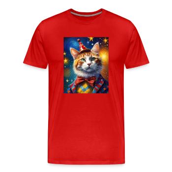 super mignon blanc Capybara peinture animal moelleux - T-shirt bio Premium Homme - rouge - Devant - Damien (186cm)