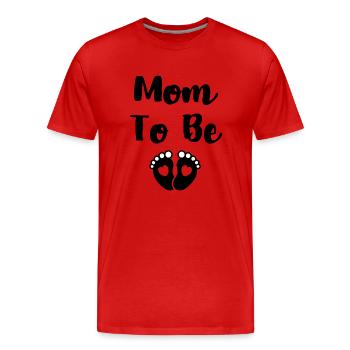 werdende Mama - Männer Premium Bio T-Shirt - Rot - Vorne - Damien (186cm)