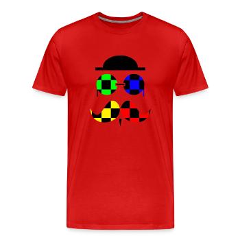 Checkered hipster in black - T-shirt bio Premium Homme - rouge - Devant - Damien (186cm)