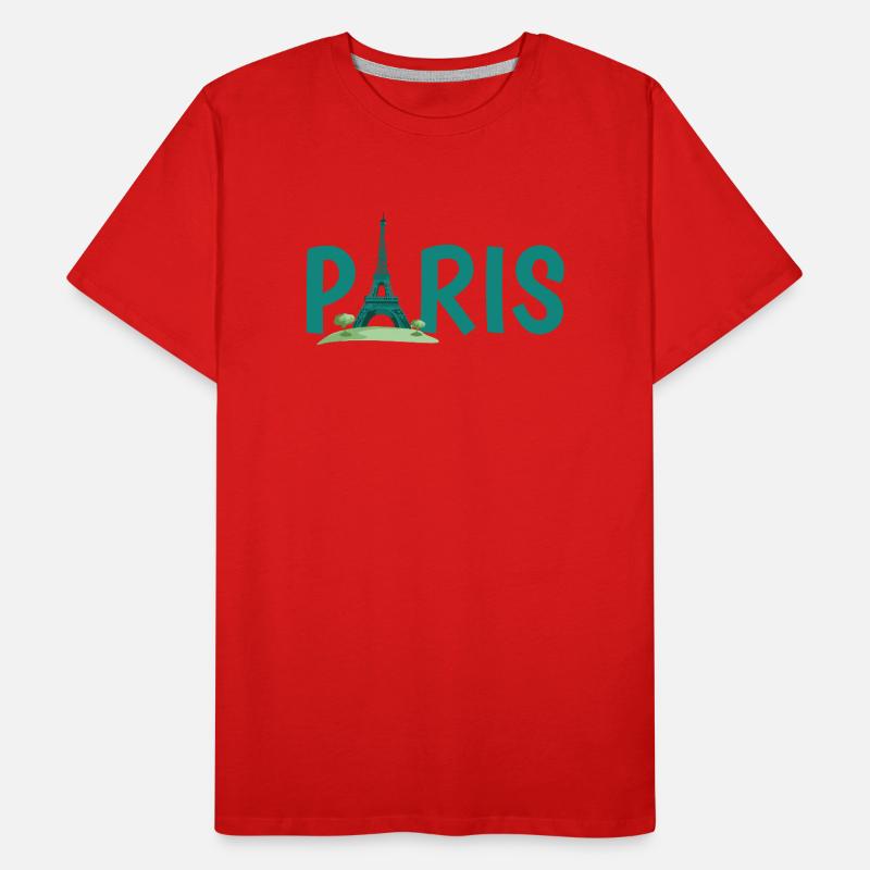 Skyline von Paris mit Eiffelturm Illustration Männer Premium Bio T-Shirt