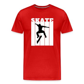 Skateboard Skate Skateboard Skater Skater Fan de skate - T-shirt bio Premium Homme - rouge - Devant - Damien (186cm)