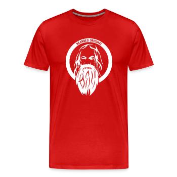 bearded original white - T-shirt bio Premium Homme - rouge - Devant - Damien (186cm)