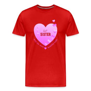 best sister - Männer Premium Bio T-Shirt - Rot - Vorne - Damien (186cm)